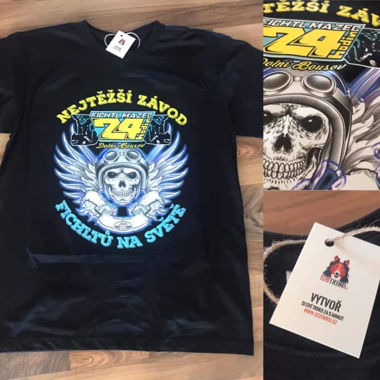 Potisk triček pro firmy včetně originálního designu merchandise – Fichtl mazec 24 hodin