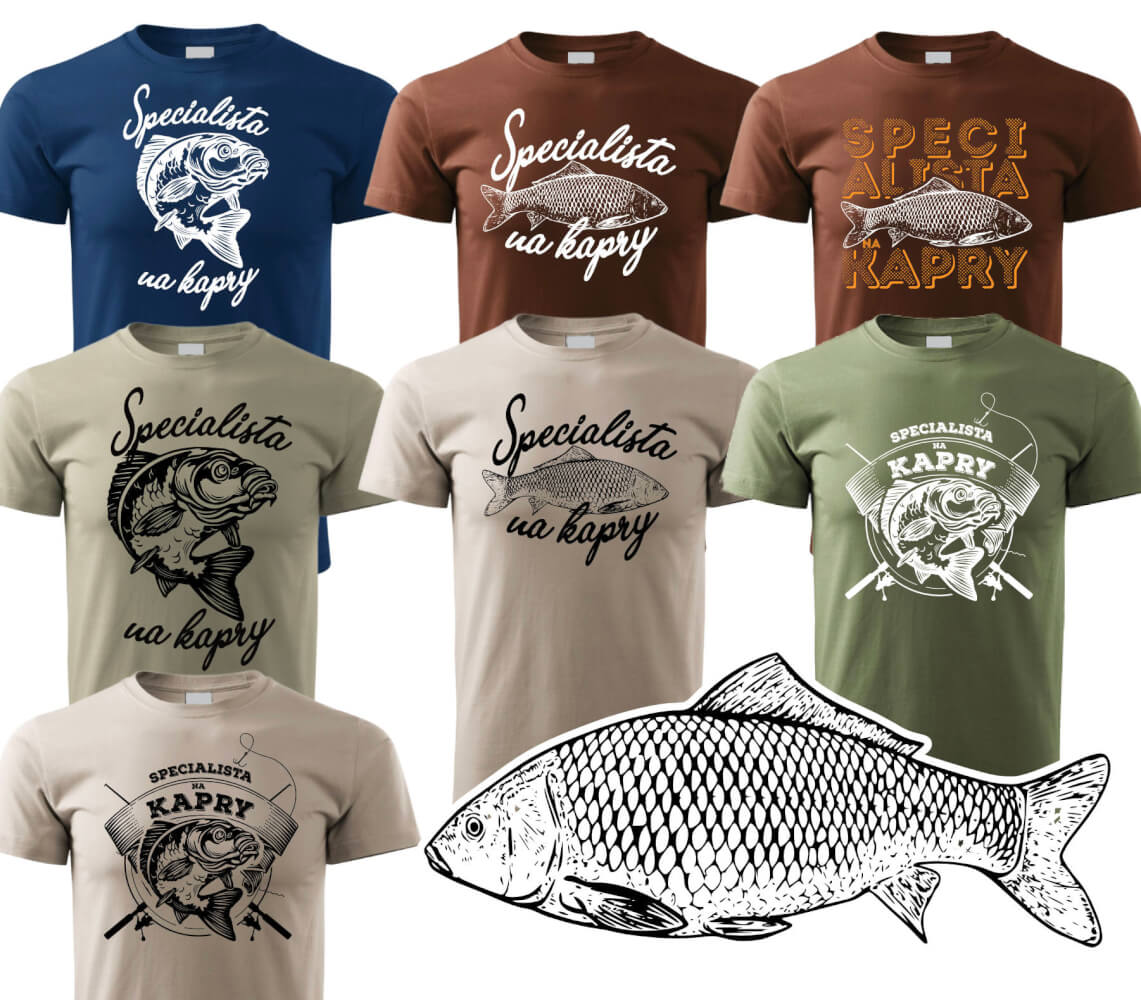 tričko specialista na kapry, rybářské tričko