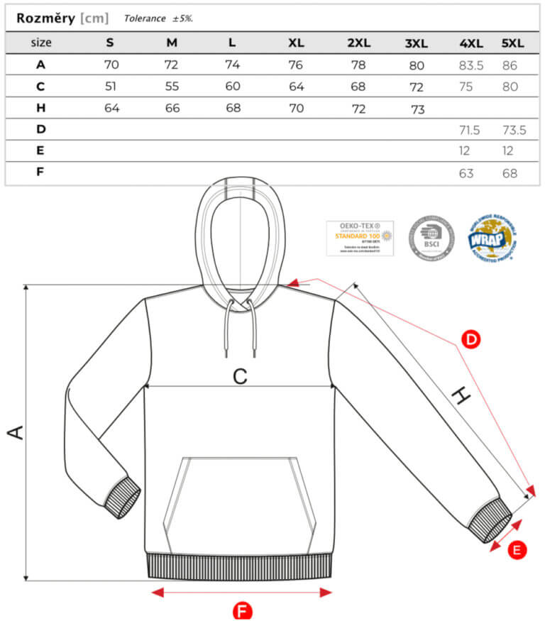Nově nabízíme MIKINY 4XL a 5XL