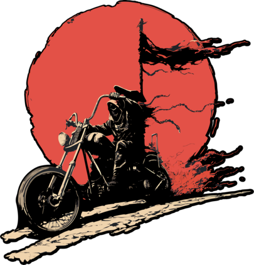 Biker, kostra, vlajka