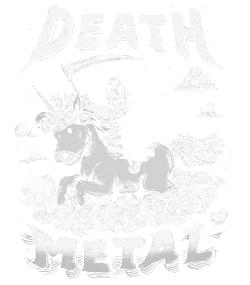 Death metal unicorn,bílý tisk - Obrázek 2