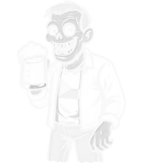 Pivní zombie, bílý potisk
