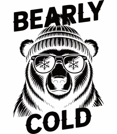 Bearly cold, černý potisk - Obrázek 2