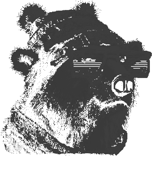 Pixel medvěd, černý potisk - Obrázek 2