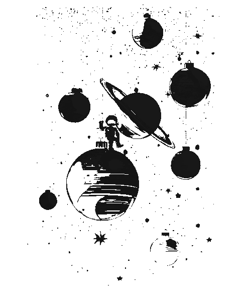 Planetární Vánoce, černý tisk - Obrázek 2
