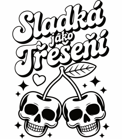 Sladká jako třešeň, V2, černý potisk - Obrázek 2