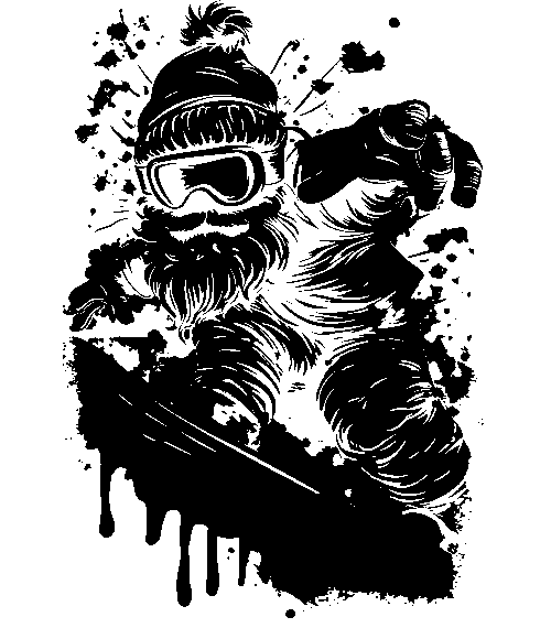 Snowboardový Mrazík, černý tisk - Obrázek 2