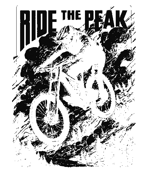 Ride the Peak, černý potisk - Obrázek 2