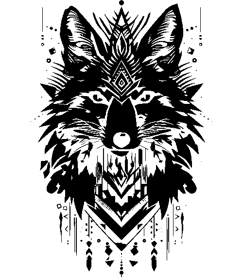 Geometrická liška, černý potisk - Obrázek 2