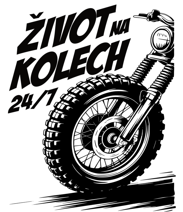 Život na kolech 24/7, černý tisk Život na kolech 24/7, černý tisk - Obrázek 2