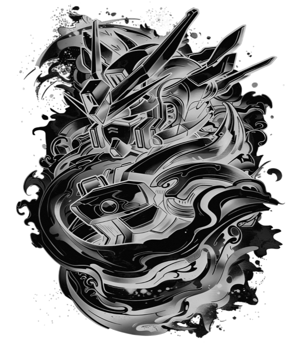 Mech Gundam, V2, černý tisk Mech Gundam, V2, černý tisk - Obrázek 2