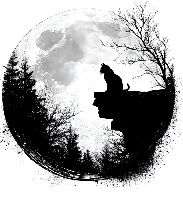Půlnoční hlídka, kočka, černý potisk Půlnoční hlídka, kočka, černý potisk - Obrázek 2