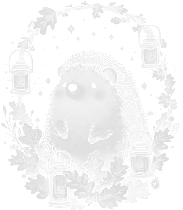 Ježek s lucernami, bílý potisk Ježek s lucernami, bílý potisk - Obrázek 2